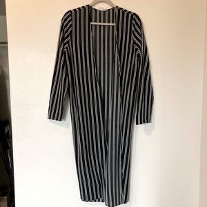 Sage The Label Striped Cardigan Duster